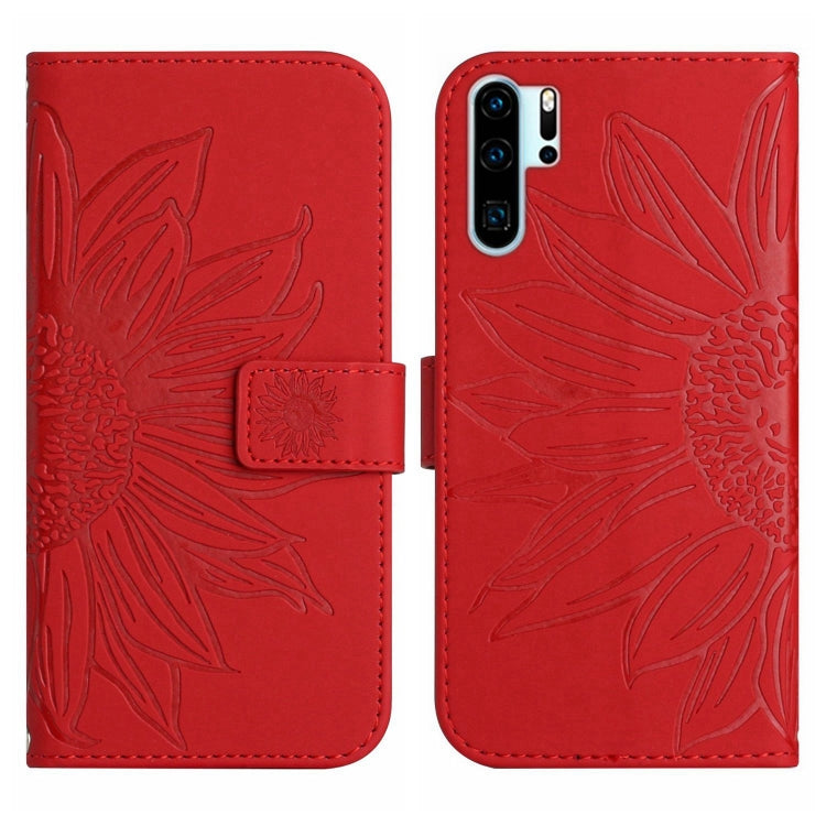 Skin Feel Custodia per cellulare in pelle con motivo a fiori di sole, For Huawei P30 Pro, For Huawei P40