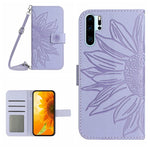 Skin Feel Custodia per cellulare in pelle con motivo a fiori di sole, For Huawei P30 Pro, For Huawei P40