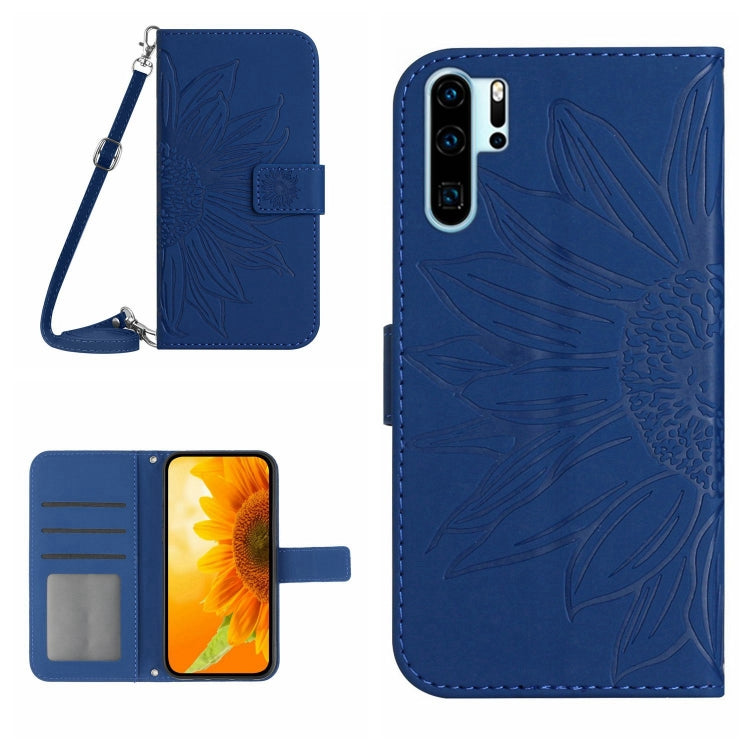 Skin Feel Custodia per cellulare in pelle con motivo a fiori di sole, For Huawei P30 Pro, For Huawei P40