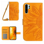 Skin Feel Custodia per cellulare in pelle con motivo a fiori di sole, For Huawei P30 Pro, For Huawei P40