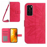 Skin Feel Custodia per cellulare in pelle con motivo a fiori di sole, For Huawei P30 Pro, For Huawei P40