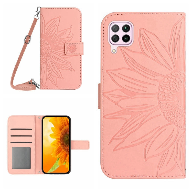 Skin Feel Custodia per cellulare in pelle con motivo a fiori di sole, For Huawei P40 Lite, For Huawei P40 Lite 5G