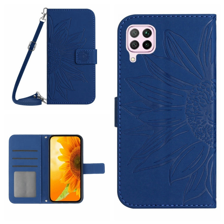 Skin Feel Custodia per cellulare in pelle con motivo a fiori di sole, For Huawei P40 Lite, For Huawei P40 Lite 5G