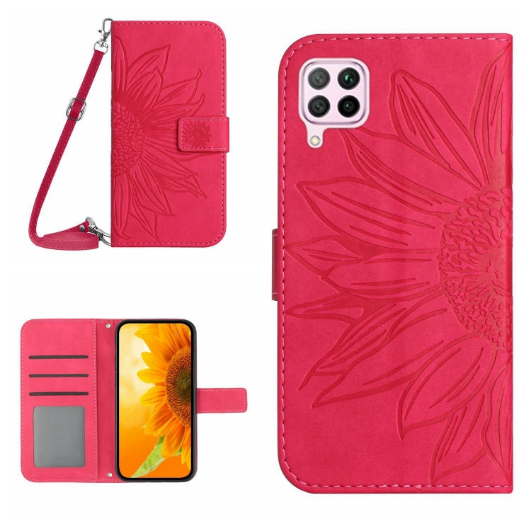 Skin Feel Custodia per cellulare in pelle con motivo a fiori di sole, For Huawei P40 Lite, For Huawei P40 Lite 5G