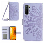 Skin Feel Custodia per cellulare in pelle con motivo a fiori di sole, For Huawei P40 Lite, For Huawei P40 Lite 5G