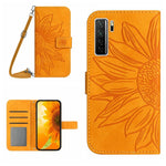 Skin Feel Custodia per cellulare in pelle con motivo a fiori di sole, For Huawei P40 Lite, For Huawei P40 Lite 5G