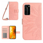 Skin Feel Custodia per cellulare in pelle con motivo a fiori di sole, For Huawei P40 Pro, For Huawei P50