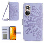 Skin Feel Custodia per cellulare in pelle con motivo a fiori di sole, For Huawei P40 Pro, For Huawei P50