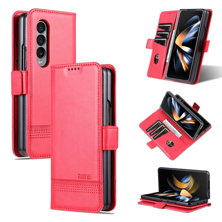 AZNS Custodia per telefono in pelle a vibrazione orizzontale con struttura in vitello magnetico, For Samsung Galaxy Z Fold3 5G, For Samsung Galaxy Z Fold4