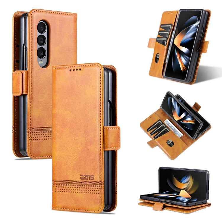 AZNS Custodia per telefono in pelle a vibrazione orizzontale con struttura in vitello magnetico, For Samsung Galaxy Z Fold3 5G, For Samsung Galaxy Z Fold4