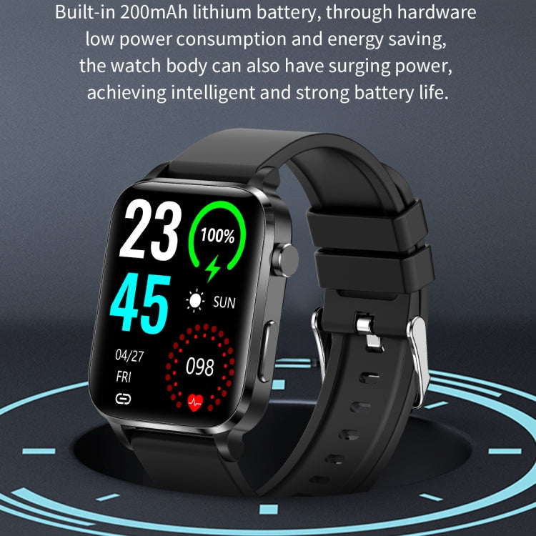 F100 Smart Watch con cinturino in TPU con schermo quadrato HD da 1,7 pollici Supporta il monitoraggio della temperatura corporea/Monitoraggio dell'ossigeno nel sangue, TPU Strap(Black), TPU Strap(Red), TPU Strap(Blue)