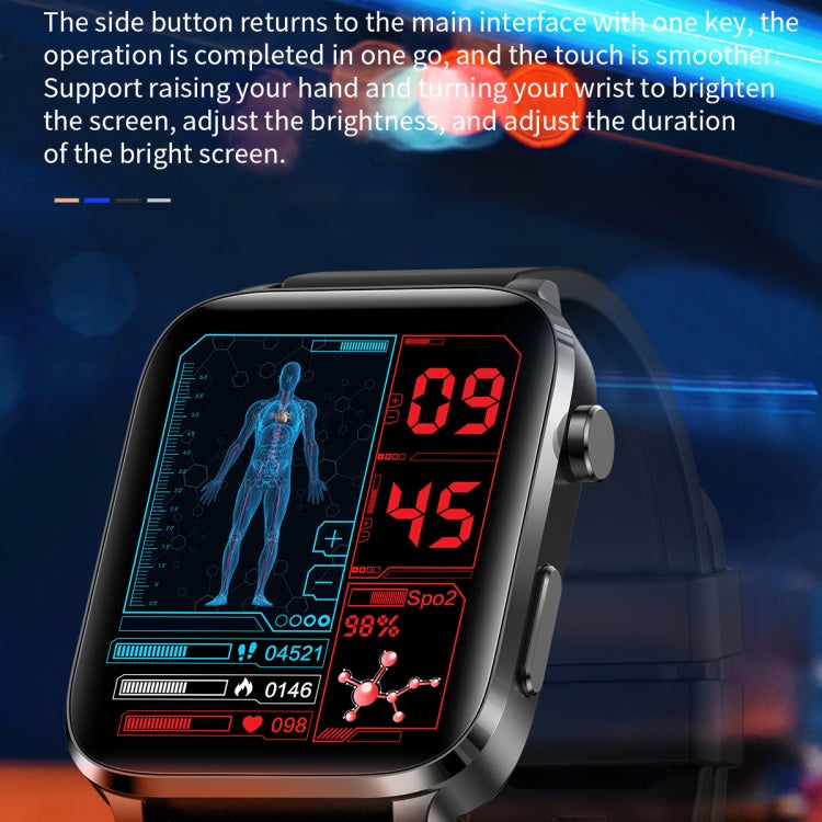 F100 Smart Watch con cinturino in TPU con schermo quadrato HD da 1,7 pollici Supporta il monitoraggio della temperatura corporea/Monitoraggio dell'ossigeno nel sangue, TPU Strap(Black), TPU Strap(Red), TPU Strap(Blue)