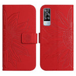 Skin Feel Custodia per cellulare in pelle con motivo a fiori di sole con cordino, For vivo Y51 2020 India Edition/Y31, For vivo Y70S/iQOO U1/Y51S