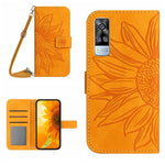 Skin Feel Custodia per cellulare in pelle con motivo a fiori di sole con cordino, For vivo Y51 2020 India Edition/Y31, For vivo Y70S/iQOO U1/Y51S