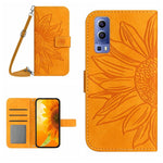 Skin Feel Custodia per cellulare in pelle con motivo a fiori di sole con cordino, For vivo Y73 2021/V21E, For vivo Y72 5G/iQOO Z3/Y52 5G/Y53S