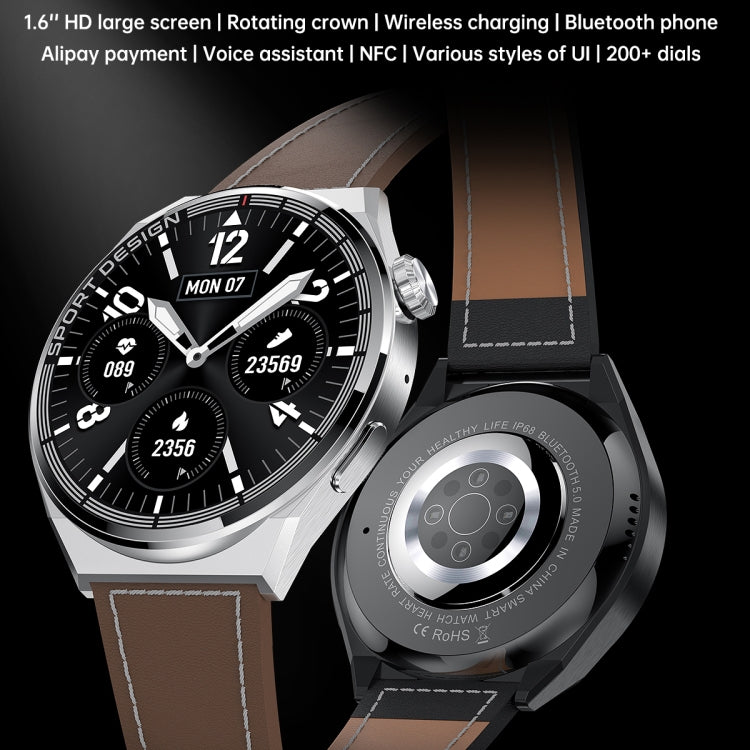 MD3MAX Porsche Ver Smart Watch con cinturino in TPU con schermo rotondo da 1,39 pollici Supporta il monitoraggio della frequenza cardiaca/Monitoraggio dell'ossigeno nel sangue, TPU Strap