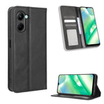 Custodia per telefono in pelle con trama retrò con fibbia magnetica, For Realme C33 4G, For T-Mobile Revvl 6 5G, For T-Mobile REVVL 6 Pro 5G, For vivo V25 5G /  X80 Lite, For vivo V25 Pro / S15 Pro, For vivo Y35 4G / Y22s 4G / Y22 4G 2022              ...