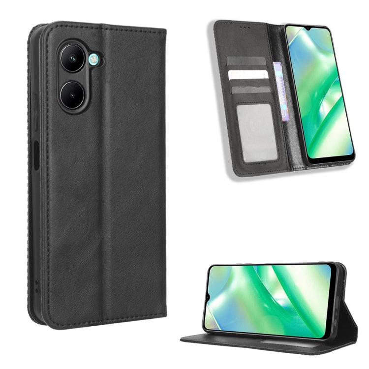 Custodia per telefono in pelle con trama retrò con fibbia magnetica, For Realme C33 4G, For T-Mobile Revvl 6 5G, For T-Mobile REVVL 6 Pro 5G, For vivo V25 5G /  X80 Lite, For vivo V25 Pro / S15 Pro, For vivo Y35 4G / Y22s 4G / Y22 4G 2022              ...