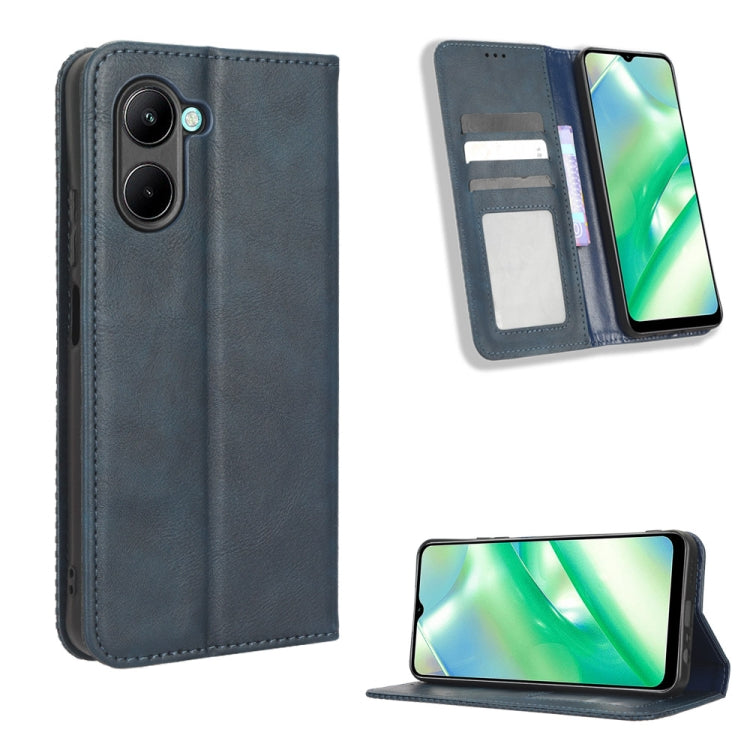 Custodia per telefono in pelle con trama retrò con fibbia magnetica, For Realme C33 4G, For T-Mobile Revvl 6 5G, For T-Mobile REVVL 6 Pro 5G, For vivo V25 5G /  X80 Lite, For vivo V25 Pro / S15 Pro, For vivo Y35 4G / Y22s 4G / Y22 4G 2022              ...