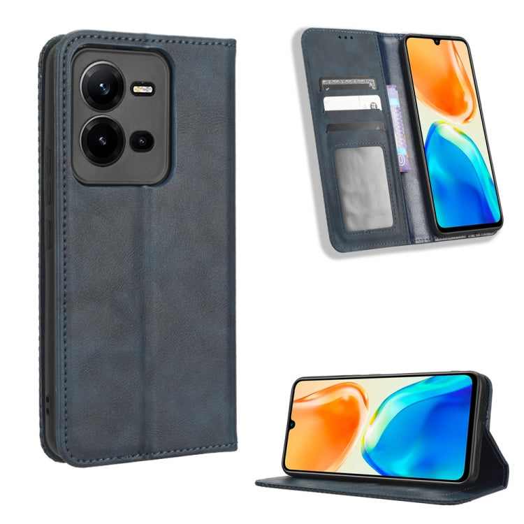 Custodia per telefono in pelle con trama retrò con fibbia magnetica, For Realme C33 4G, For T-Mobile Revvl 6 5G, For T-Mobile REVVL 6 Pro 5G, For vivo V25 5G /  X80 Lite, For vivo V25 Pro / S15 Pro, For vivo Y35 4G / Y22s 4G / Y22 4G 2022              ...
