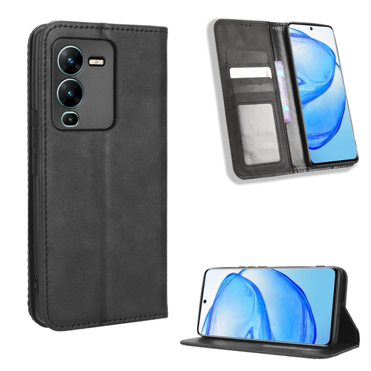 Custodia per telefono in pelle con trama retrò con fibbia magnetica, For Realme C33 4G, For T-Mobile Revvl 6 5G, For T-Mobile REVVL 6 Pro 5G, For vivo V25 5G /  X80 Lite, For vivo V25 Pro / S15 Pro, For vivo Y35 4G / Y22s 4G / Y22 4G 2022              ...