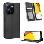 Custodia per telefono in pelle con trama retrò con fibbia magnetica, For Realme C33 4G, For T-Mobile Revvl 6 5G, For T-Mobile REVVL 6 Pro 5G, For vivo V25 5G /  X80 Lite, For vivo V25 Pro / S15 Pro, For vivo Y35 4G / Y22s 4G / Y22 4G 2022              ...
