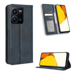 Custodia per telefono in pelle con trama retrò con fibbia magnetica, For Realme C33 4G, For T-Mobile Revvl 6 5G, For T-Mobile REVVL 6 Pro 5G, For vivo V25 5G /  X80 Lite, For vivo V25 Pro / S15 Pro, For vivo Y35 4G / Y22s 4G / Y22 4G 2022              ...