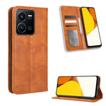 Custodia per telefono in pelle con trama retrò con fibbia magnetica, For Realme C33 4G, For T-Mobile Revvl 6 5G, For T-Mobile REVVL 6 Pro 5G, For vivo V25 5G /  X80 Lite, For vivo V25 Pro / S15 Pro, For vivo Y35 4G / Y22s 4G / Y22 4G 2022              ...