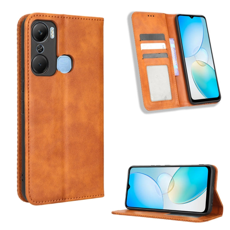 Custodia per telefono in pelle con trama retrò con fibbia magnetica, For Infinix Hot 11 2022 X675, For Infinix Hot 12 Pro X668C, For Infinix Note 12 5G / Note 12 Pro 5G, For Google Pixel 7 Pro 5G, For Google Pixel 7 5G, For Xiaomi Redmi A1