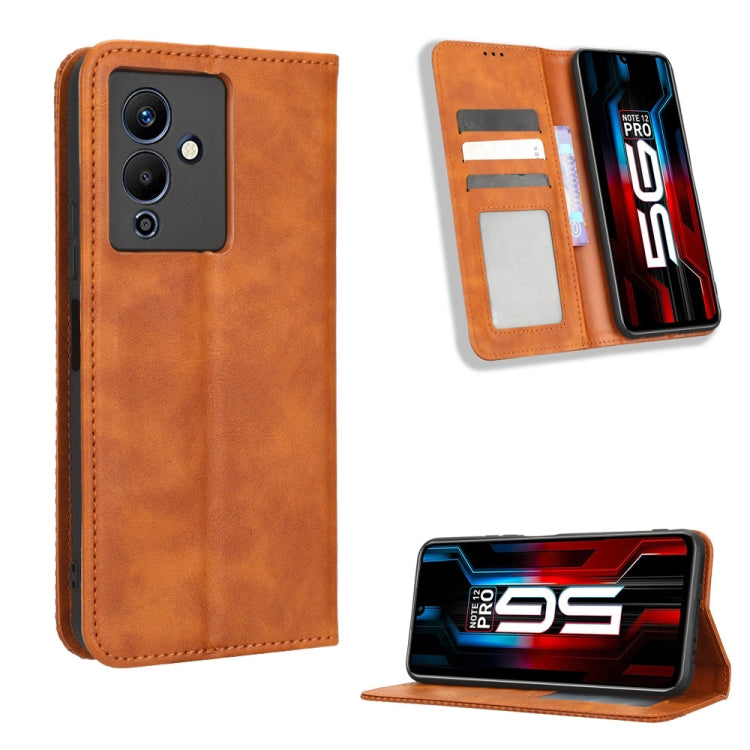 Custodia per telefono in pelle con trama retrò con fibbia magnetica, For Infinix Hot 11 2022 X675, For Infinix Hot 12 Pro X668C, For Infinix Note 12 5G / Note 12 Pro 5G, For Google Pixel 7 Pro 5G, For Google Pixel 7 5G, For Xiaomi Redmi A1
