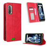 Custodia portafoglio in pelle con fibbia magnetica per smartphone