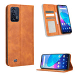 Custodia portafoglio in pelle con fibbia magnetica per smartphone