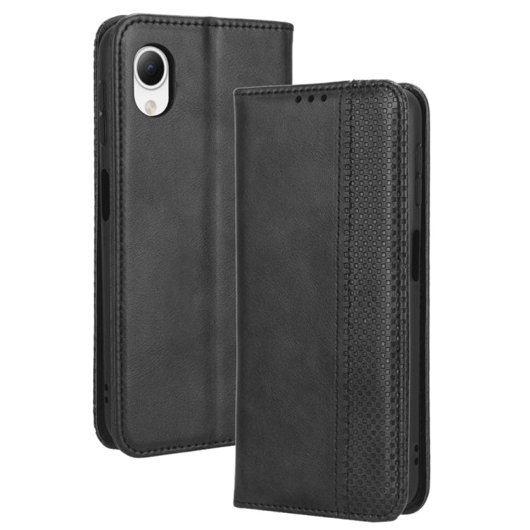 Custodia per telefono in pelle con trama retrò con fibbia magnetica, For Samsung Galaxy A23e / A23s / A23 5G JP, For Sony Xperia 5 IV, For Sharp Aquos Sense7 Plus, For iPhone 14 Plus, For Sharp Aquos Sense7, For iPhone 14 Pro Max