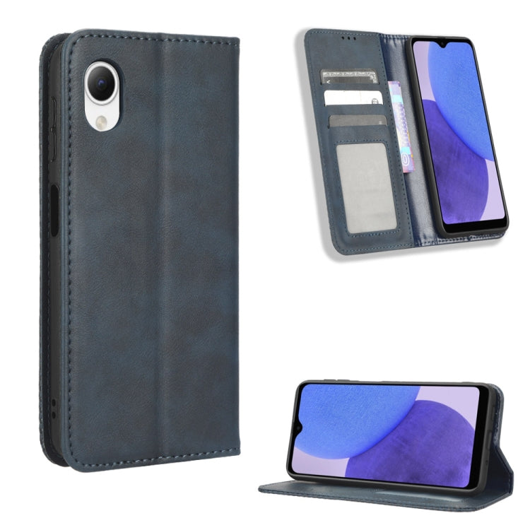 Custodia per telefono in pelle con trama retrò con fibbia magnetica, For Samsung Galaxy A23e / A23s / A23 5G JP, For Sony Xperia 5 IV, For Sharp Aquos Sense7 Plus, For iPhone 14 Plus, For Sharp Aquos Sense7, For iPhone 14 Pro Max
