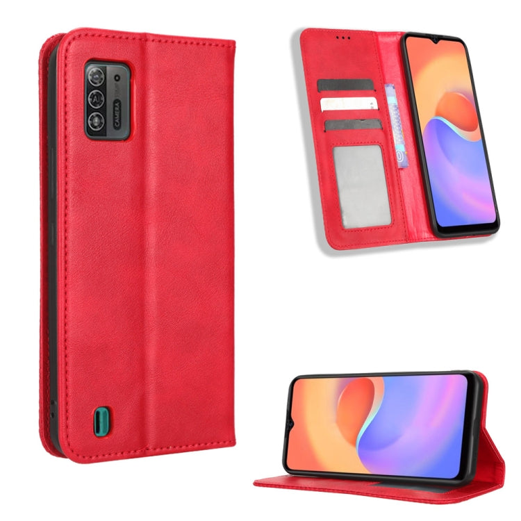 Custodia per telefono in pelle con trama retrò con fibbia magnetica, For UMIDIGI C1, For UMIDIGI F3 5G / 4G / F3S / F3 SE, For UMIDIGI Power 7 / Power 7S, For ZTE Blade A52 Lite, For ZTE Blade A72 5G