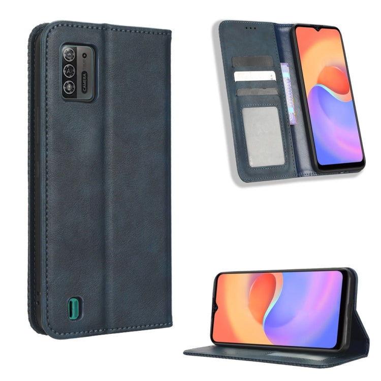Custodia per telefono in pelle con trama retrò con fibbia magnetica, For UMIDIGI C1, For UMIDIGI F3 5G / 4G / F3S / F3 SE, For UMIDIGI Power 7 / Power 7S, For ZTE Blade A52 Lite, For ZTE Blade A72 5G
