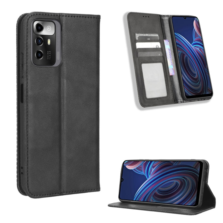 Custodia per telefono in pelle con trama retrò con fibbia magnetica, For UMIDIGI C1, For UMIDIGI F3 5G / 4G / F3S / F3 SE, For UMIDIGI Power 7 / Power 7S, For ZTE Blade A52 Lite, For ZTE Blade A72 5G