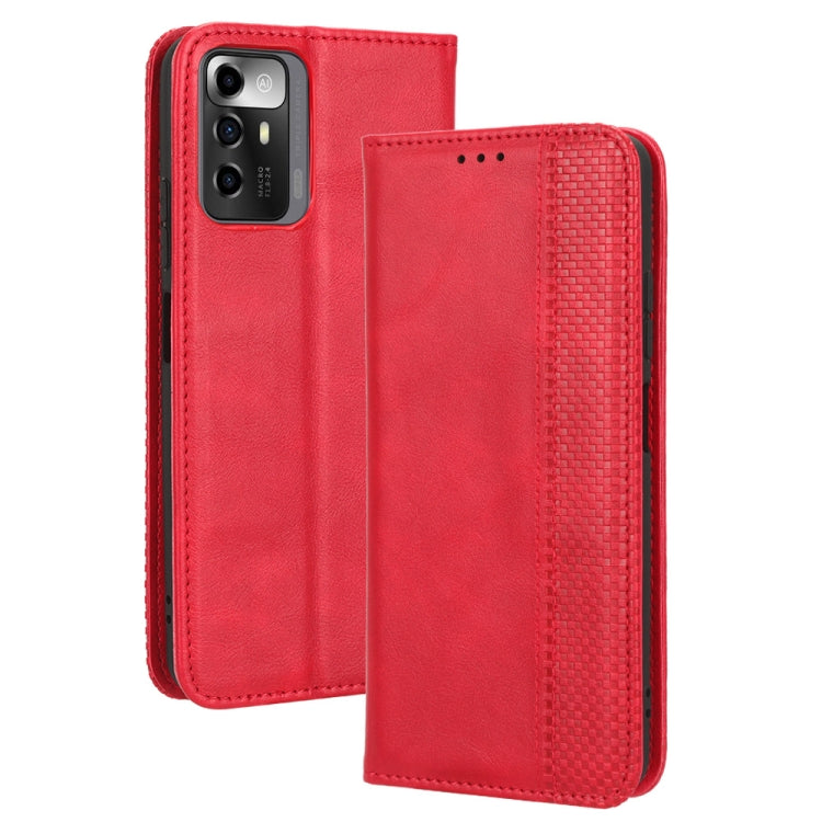 Custodia per telefono in pelle con trama retrò con fibbia magnetica, For UMIDIGI C1, For UMIDIGI F3 5G / 4G / F3S / F3 SE, For UMIDIGI Power 7 / Power 7S, For ZTE Blade A52 Lite, For ZTE Blade A72 5G