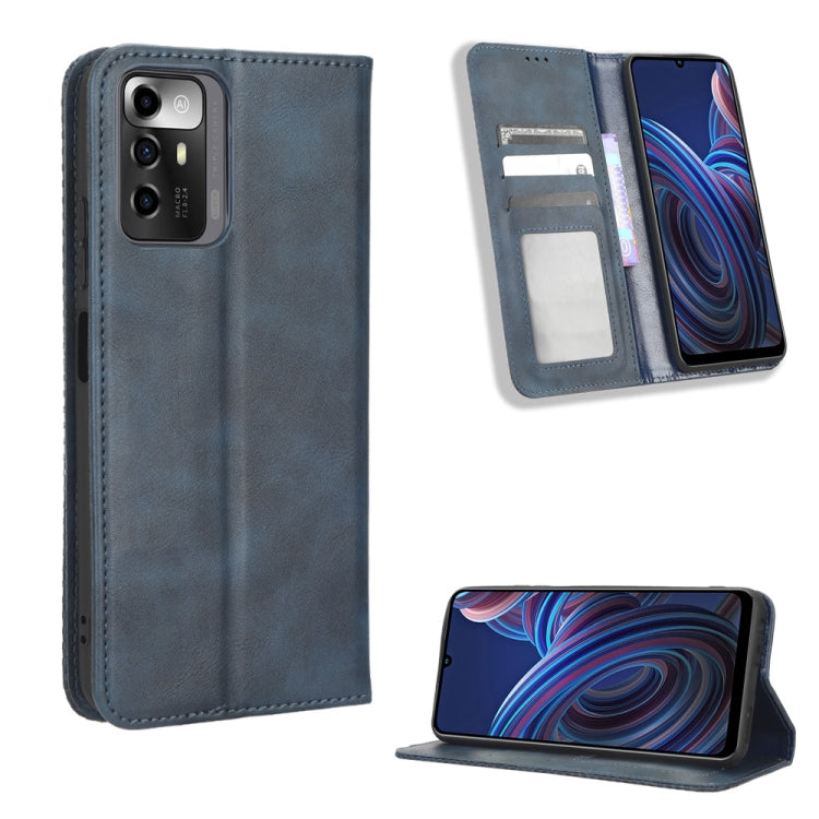 Custodia per telefono in pelle con trama retrò con fibbia magnetica, For UMIDIGI C1, For UMIDIGI F3 5G / 4G / F3S / F3 SE, For UMIDIGI Power 7 / Power 7S, For ZTE Blade A52 Lite, For ZTE Blade A72 5G