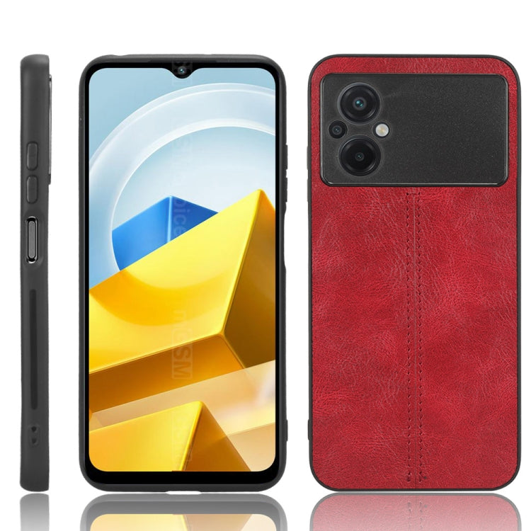 Cassa del telefono della pelle del modello della mucca da cucire PC + PU + TPU, For OPPO A17, For Xiaomi Redmi A1, For Honor X8 5G/X6 5G/Play6C, For Samsung Galaxy A04 4G, For Xiaomi Poco M4 5G, For Xiaomi Poco M5 4G