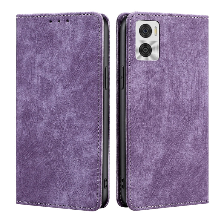 Custodia per telefono in pelle magnetica con spazzola antifurto RFID, For Motorola Moto E22/E22i, For Samsung Galaxy A04, For Nokia G60 5G, For Honor X8 5G/X6