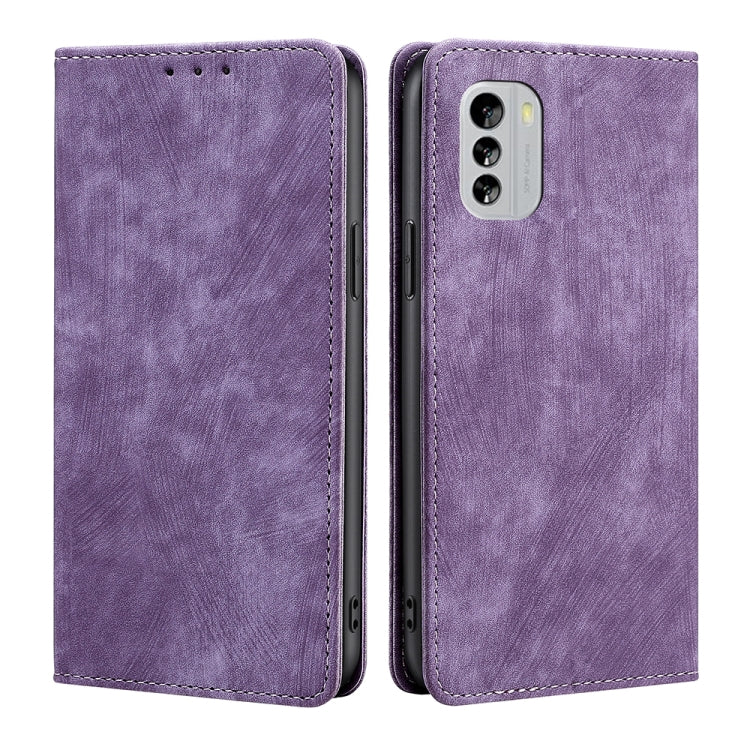 Custodia per telefono in pelle magnetica con spazzola antifurto RFID, For Motorola Moto E22/E22i, For Samsung Galaxy A04, For Nokia G60 5G, For Honor X8 5G/X6