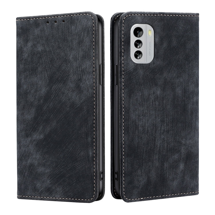 Custodia per telefono in pelle magnetica con spazzola antifurto RFID, For Motorola Moto E22/E22i, For Samsung Galaxy A04, For Nokia G60 5G, For Honor X8 5G/X6