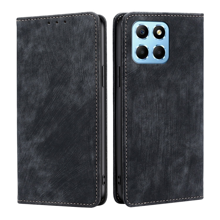 Custodia per telefono in pelle magnetica con spazzola antifurto RFID, For Motorola Moto E22/E22i, For Samsung Galaxy A04, For Nokia G60 5G, For Honor X8 5G/X6