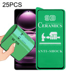 Pellicola ceramica a colla a schermo intero 25 pezzi 9D, For Xiaomi Redmi Note 12 China / Note 12 Global (25 PCS), For Xiaomi Redmi Note 12 Pro / 12 Pro+ / 12 Explorer (25 PCS)