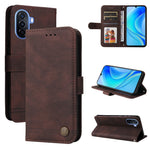 Custodia per telefono in pelle con bottone in metallo con albero della vita Skin Feel, For Huawei nova Y70 / Y70 Plus / Enjoy 50, For Huawei nova Y90 / Enjoy 50 Pro, For Honor X8 5G / X6, For OPPO A17