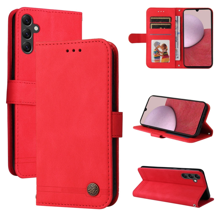 Custodia per telefono in pelle con bottone in metallo con albero della vita Skin Feel, For Samsung Galaxy A14 5G