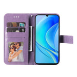 Custodia per telefono in pelle goffrata con fiori a 7 petali, For Huawei nova Y70 / Y70 Plus / Enjoy 50, For Huawei nova Y90 / Enjoy 50 Pro, For Honor X8 5G / X6, For OPPO A17