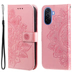 Custodia per telefono in pelle goffrata con fiori a 7 petali, For Huawei nova Y70 / Y70 Plus / Enjoy 50, For Huawei nova Y90 / Enjoy 50 Pro, For Honor X8 5G / X6, For OPPO A17