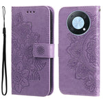 Custodia per telefono in pelle goffrata con fiori a 7 petali, For Huawei nova Y70 / Y70 Plus / Enjoy 50, For Huawei nova Y90 / Enjoy 50 Pro, For Honor X8 5G / X6, For OPPO A17